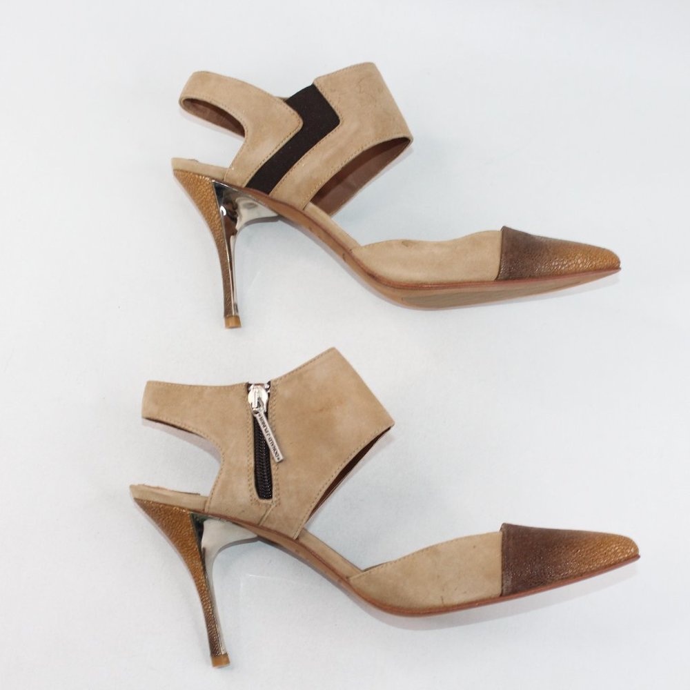 Donald J. Pliner Camel Brown Stingray Brava Stiletto Heels #130 - Picture 6 of 10